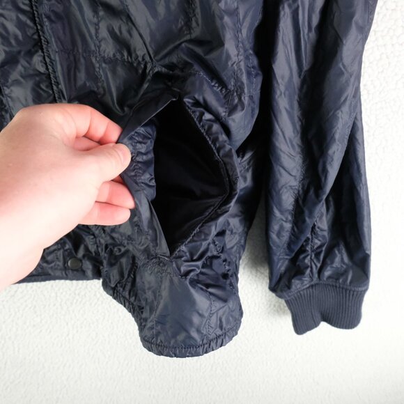 John Varvatos Jacket Mens Extra Large Blue Satin Snap Lightweight Bomber Sporty - Picture 3 of 8